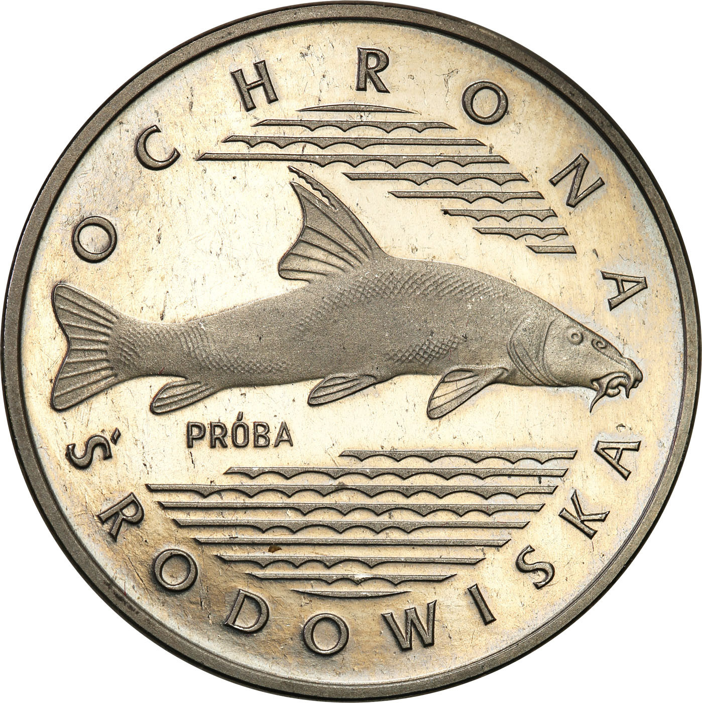 PRL. PRÓBA Nikiel 100 złotych 1977 - Ryba
